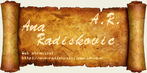 Ana Radišković vizit kartica